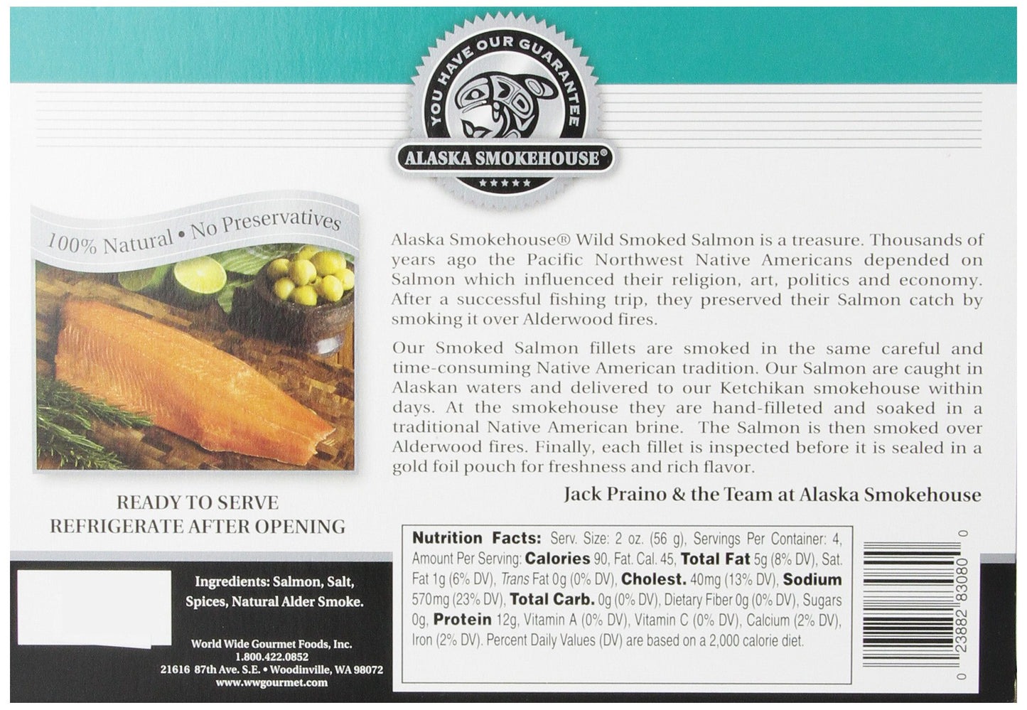 Alaska Smokehouse Jumbo Smoked Salmon (8 Oz), 3-Count Variety Pack