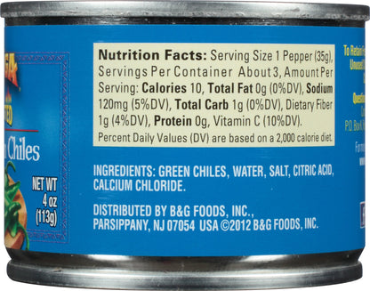Ortega Whole Green Chiles, Mild, 4 Ounce (Pack of 24)