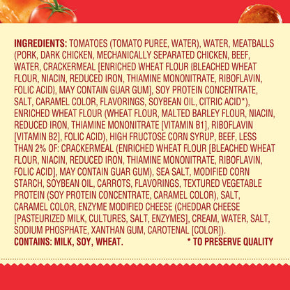 Chef Boyardee Mini Beef Ravioli and Meatballs, 15 Oz Can