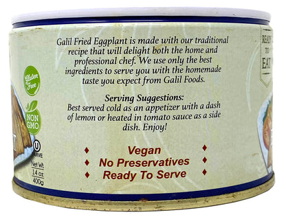 Galil Fried Eggplant – 14 Ounce – Ready to Eat Eggplant, Non-GMO, Gluten-Free, Vegan, Kosher Parve – Fried Eggplant in Tomato Sauce