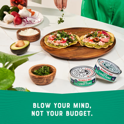 Bumble Bee Chunk Light Tuna In Water, 3 oz Cans (8 Packs of 3, 24 Cans Total) - Wild Caught Skipjack Tuna - 12g Protein Per Serving - MSC Certified Sustainable Seafood, Non-GMO, Gluten Free, Kosher