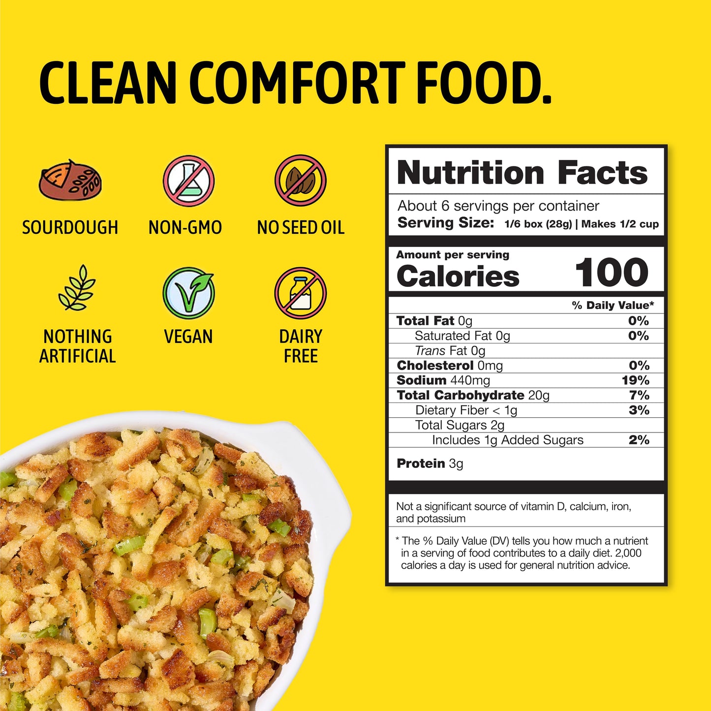 Kooshy Stuffing Mix | Sourdough Stuffing Mix | Vegan No Seed Oil Thanksgiving Dinner Side & Pantry Staple | Stove or Oven Prep (6 oz Bag | 3 Pack)