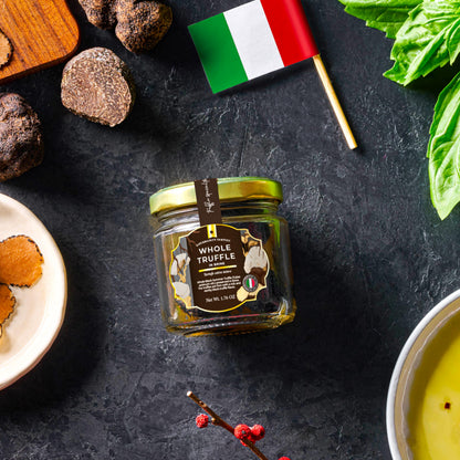 Gourmanity Tartufi Whole Black Truffles in Brine, Preserved Black Summer Truffles (Tuber aestivum Vitt.) from Italy