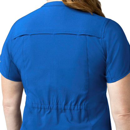 Carhartt Cross-Flex Scrubs for Women, Henley Tunic Scrub Top - Royal, M