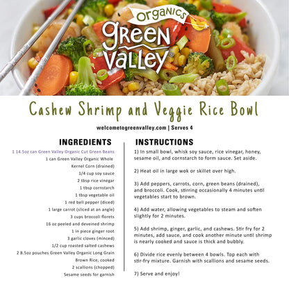 Green Valley Organics Cut Green Beans | Certified Organic | Non-GMO Project Verified | Deliciously Tender-Crisp | 14.5 ounce can (Pack of 12)