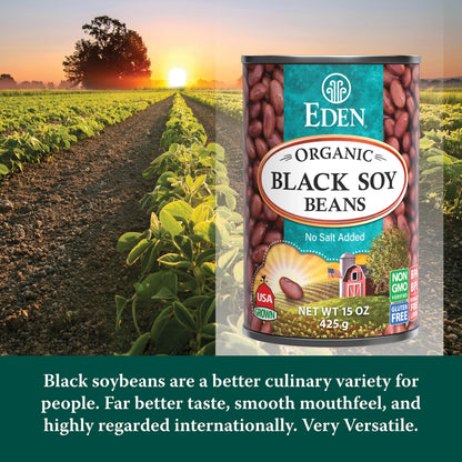 Eden Organic Black Soybeans, 15 oz Can (12-Pack), Complete Protein, No Salt, Non-GMO, Gluten Free, Vegan, Kosher, U.S. Grown, Heat and Serve, Macrobiotic, Soy Beans …