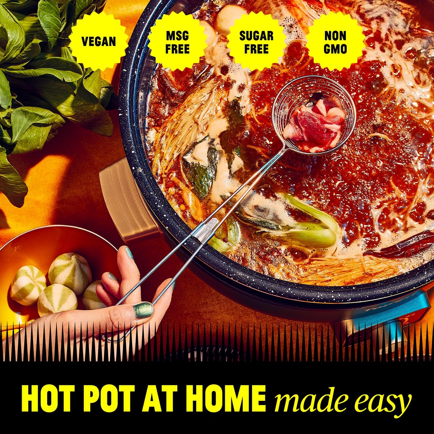 FLYBYJING Fire Hot Pot Soup Base, Spicy Sichuan Hot Pot at Home, Packed with Umami Flavor, No MSG, Vegan and Sugar Free, Perfect and Unique Dinner Party or Family Meal (Pack of 2)