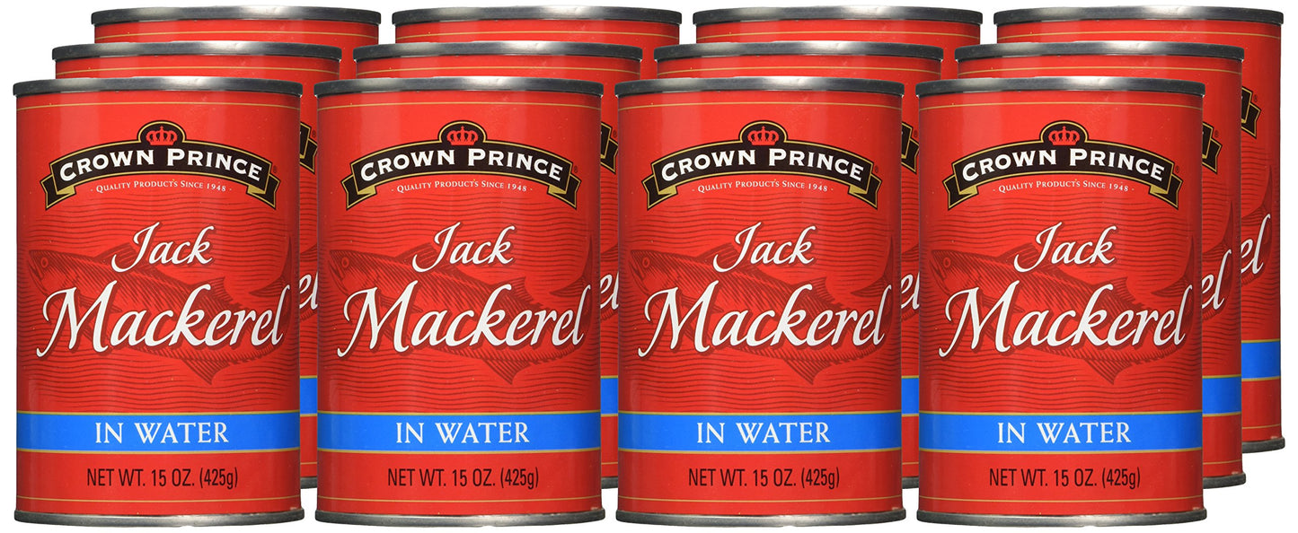 Crown Prince Mackerel in Water, 15-Ounce Cans (Pack of 12)