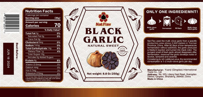 Nat Flav Multiclove Black Garlic, 8.8 Oz (250g.), Whole Bulbs, Fermented for 90 Days, Non-Additives, High in Antioxidants, Ready to Eat