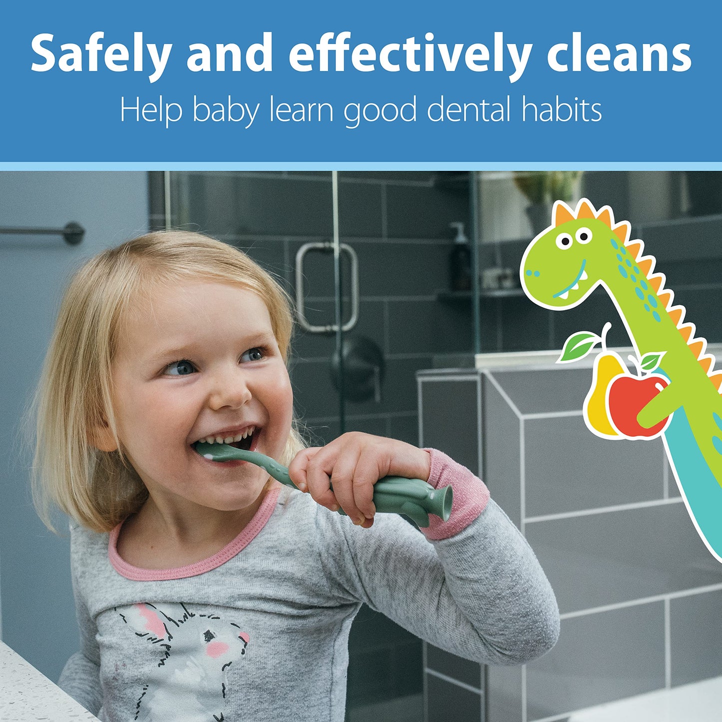 Dr. Brown's Fluoride-Free Baby Toothpaste, Infant and Toddler Oral Care, 1.4oz/40g, 0-3 Years, Apple Pear, 3-Pack