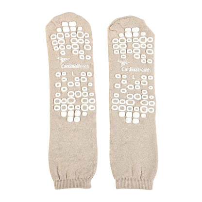 Cardinal Health 58125-TAN Terry in Single Tread Patient Safety Slippers, Tan, Large, Case of 48 Pairs