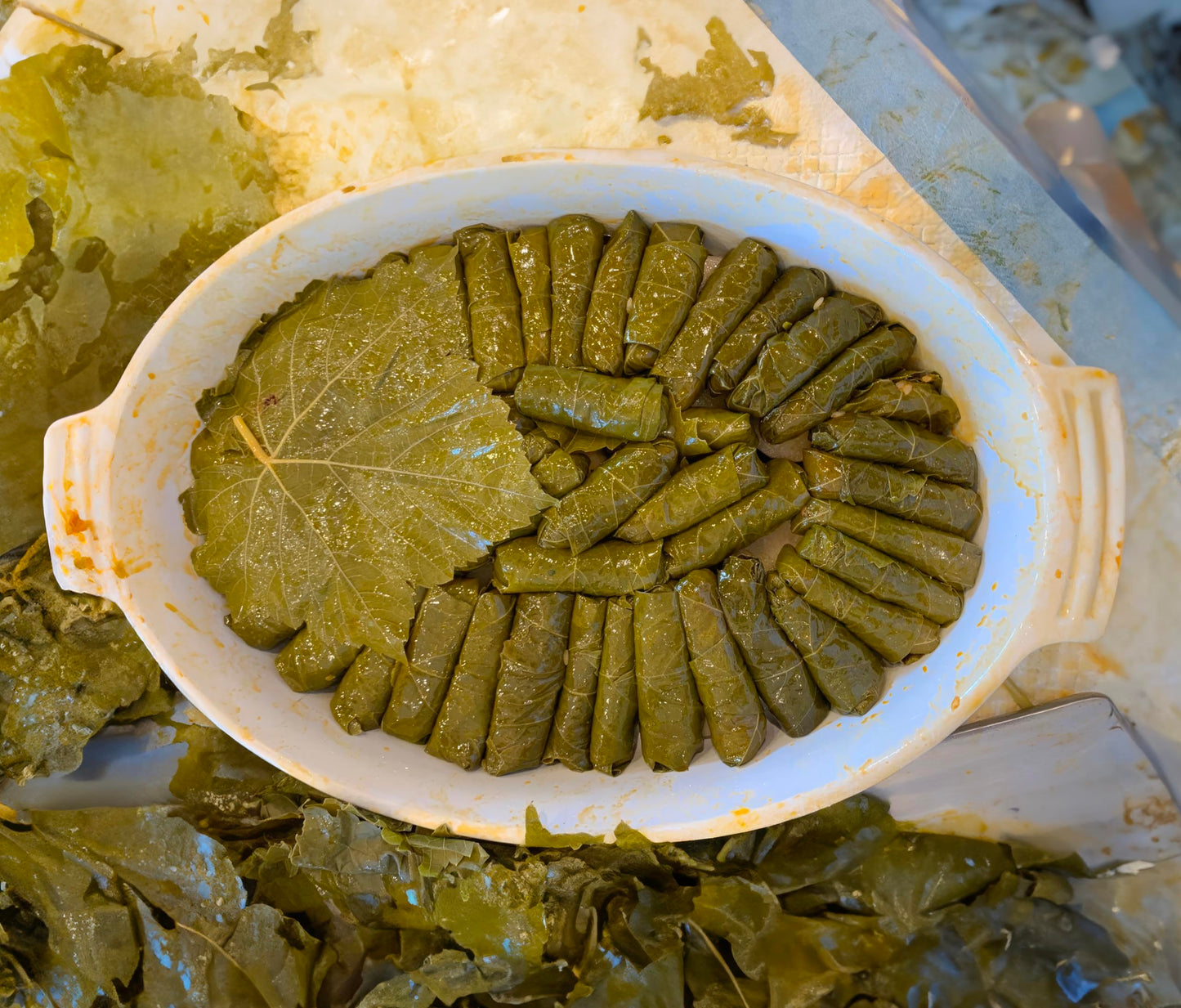 TAZAH California Style Turkish Grape Leaves in Jar – Vegan & Vegetarian – Perfect for Dolmas (Stuffed Grape Leaves) – Tender & Delicious – Net 32oz (Drained 16oz)
