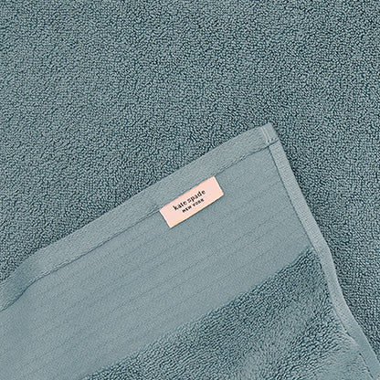 Kate Spade New York Scallop Pleat 580 GSM Terry 1 Piece Wash Cloth, 13 x 13 Inches, 100% Cotton (Storm Cloud)