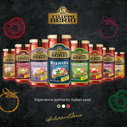 Filippo Berio Pasta Sauce, Grilled Vegetable Sauce, 24 Ounce Glass Jar, No Sugar Added, Vegan, Gluten Free, Lactose Free, Non-GMO