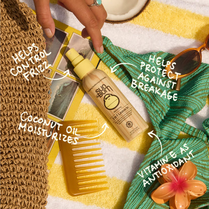 Sun Bum Revitalizing 3 in 1 Leave In Conditioner - Anti Frizz Detangler - Color Friendly with UV Protection - Enriched with Coconut Oil and Banana - 4 oz | Revitalizing, 3 in 1, Leave In Conditioner, Banana