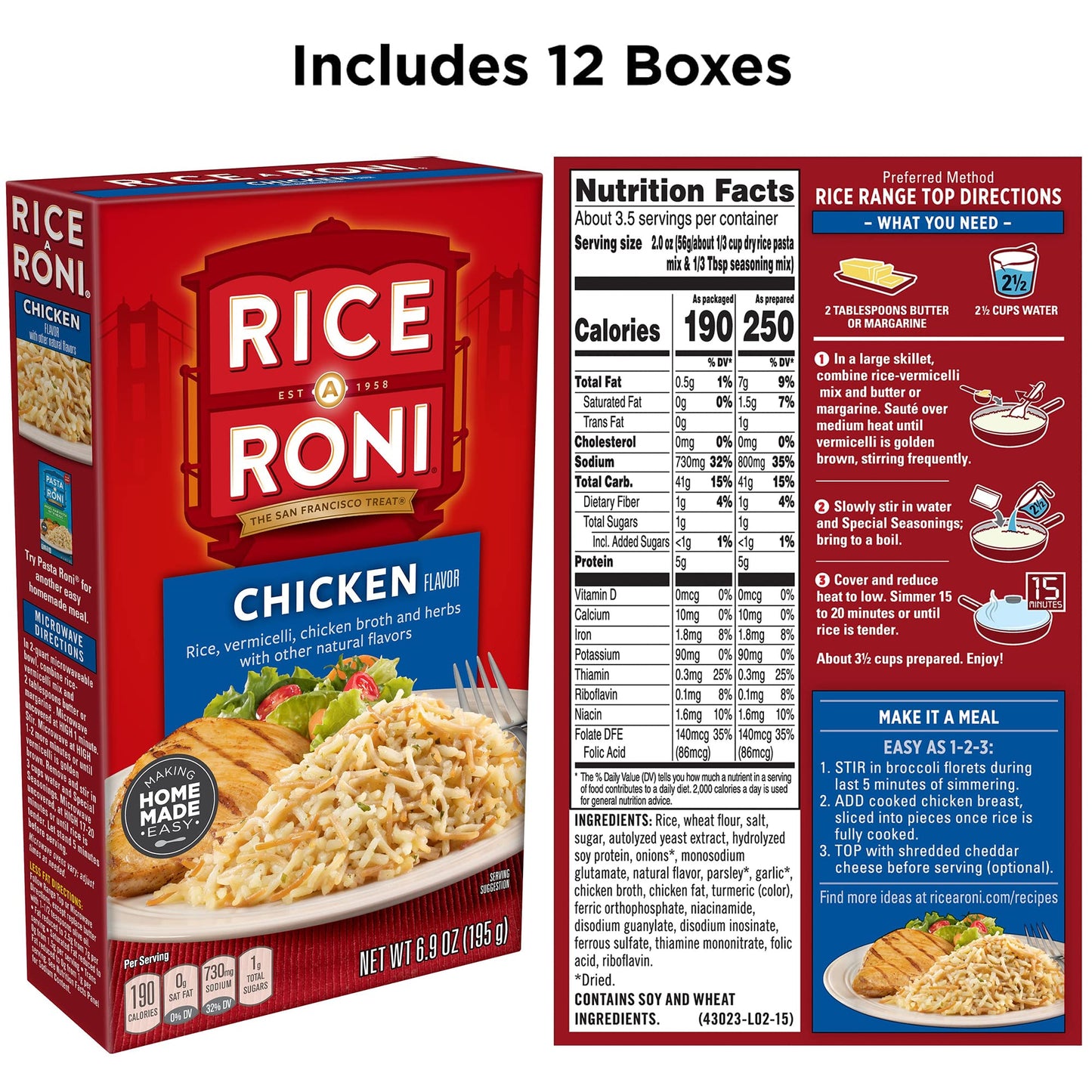 Rice-A-Roni Chicken, 6.9oz Boxes (12 Pack)