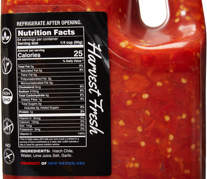 Original New Mexico Hatch Red Chile By Zia Green Chile Company - Delicious Flame-Roasted, Peeled & Diced Southwestern Certified Red Peppers For Salsas, Stews & More, Vegan & Gluten-Free - 128oz