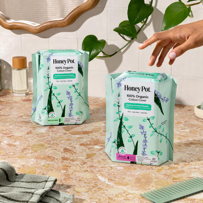 Honey Pot - Herbal Everyday Panty Liners for Women - Infused w/Essential Oils for Cooling Effect & Organic Cotton Cover – Medium Pack -Feminine Care - 50 ct