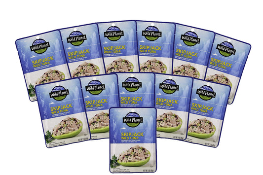 Wild Planet Skipjack Wild Tuna, Sea Salt, Pouch, Keto and Paleo, 3rd Party Mercury Tested, 3 Ounce (Pack of 12)