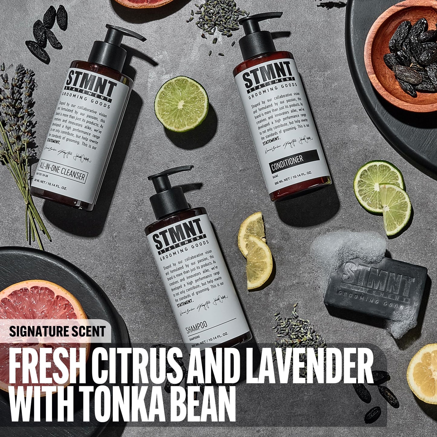 STMNT Grooming Goods Conditioner | Softens Hair | Restores Shine | Moisturizing Formula w/Activated Charcoal & Menthol | All Hair Types