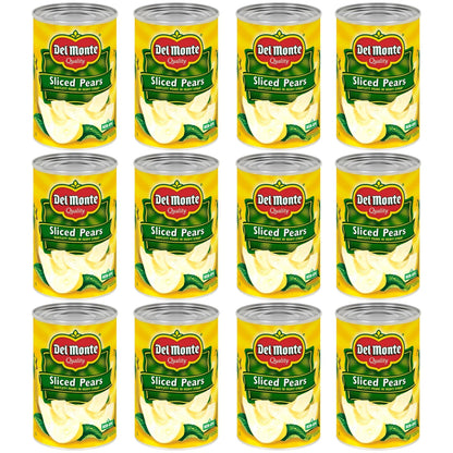 DEL MONTE Sliced Bartlett Pears in Heavy Syrup, Canned Fruit, 12 Pack, 15.25 oz Can
