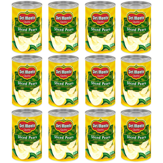DEL MONTE Sliced Bartlett Pears in Heavy Syrup, Canned Fruit, 12 Pack, 15.25 oz Can