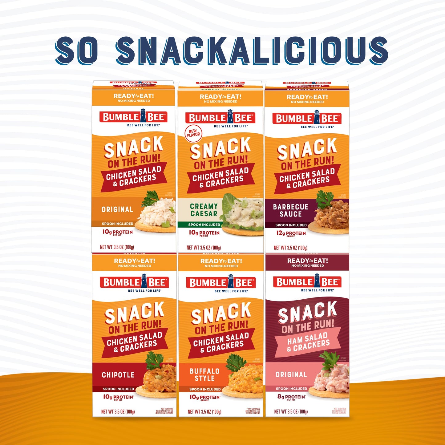 Bumble Bee Snack On The Run! Protein Snack Pack - Original Chicken Salad with Crackers - 10g Protein per Box - Ready to Eat Easy-Open Canned Chicken Salad (Pack of 3)