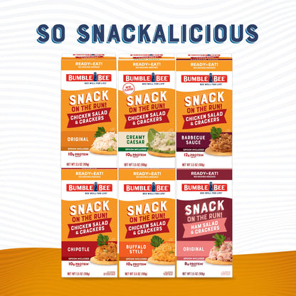 Bumble Bee Snack On The Run! Protein Snack Pack - Original Chicken Salad with Crackers - 10g Protein per Box - Ready to Eat Easy-Open Canned Chicken Salad (Pack of 3)