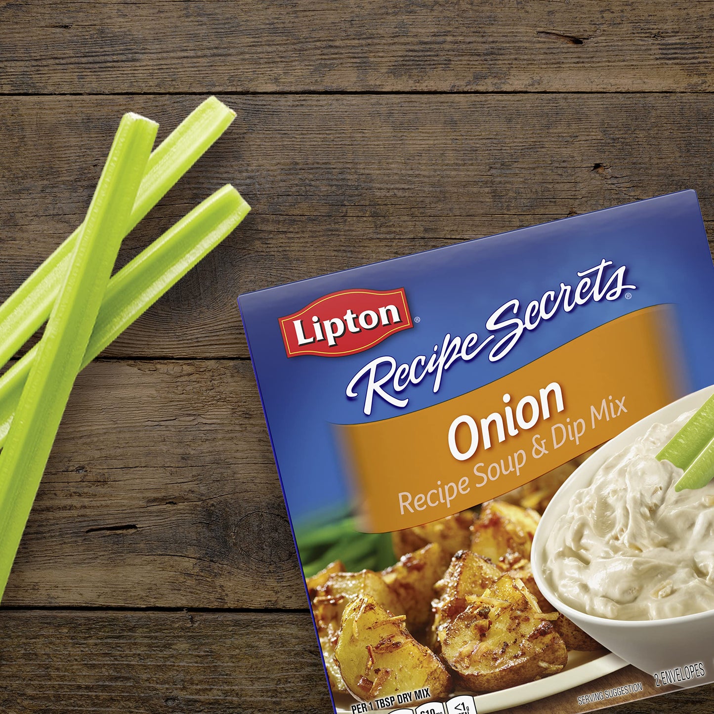 SOUP SECRETS Lipton Recipe Secrets Soup and Dip Mix 24 Count Onion For Delicious Base Single-Serve Package for Easy Seasoning 2 oz