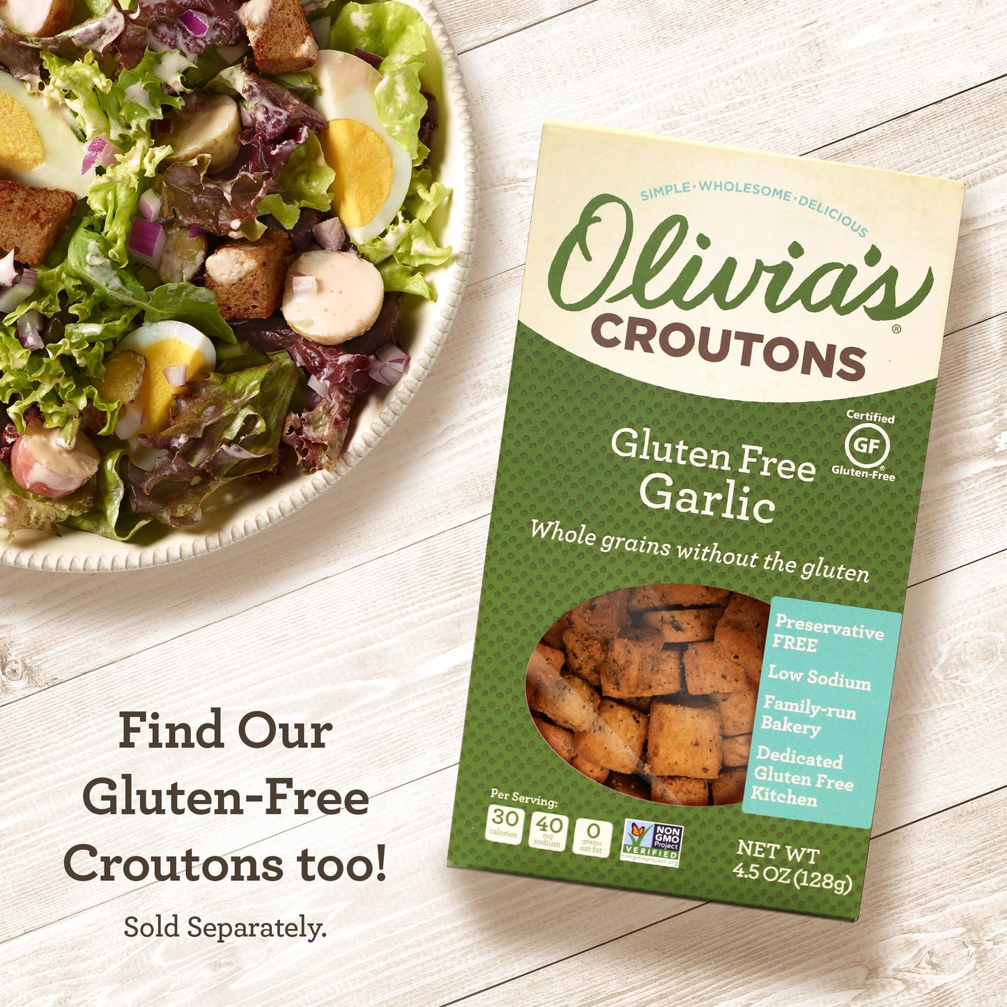 Olivia's Croutons Gluten Free Stuffing Mix - Rosemary & Sage Herb Seasoned Dressing - Vegetarian, Preservative Free, 9 Ounce (Pack of 2)
