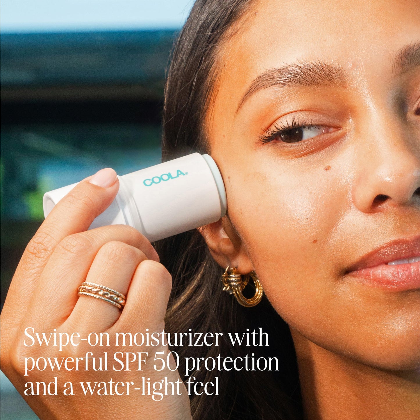 COOLA Organic Refreshing Water Stick Face Moisturizer with SPF 50, Dermatologist Tested Face Sunscreen with Plant-Derived BlueScreen Digital De-Stress Technology, 0.8 Oz