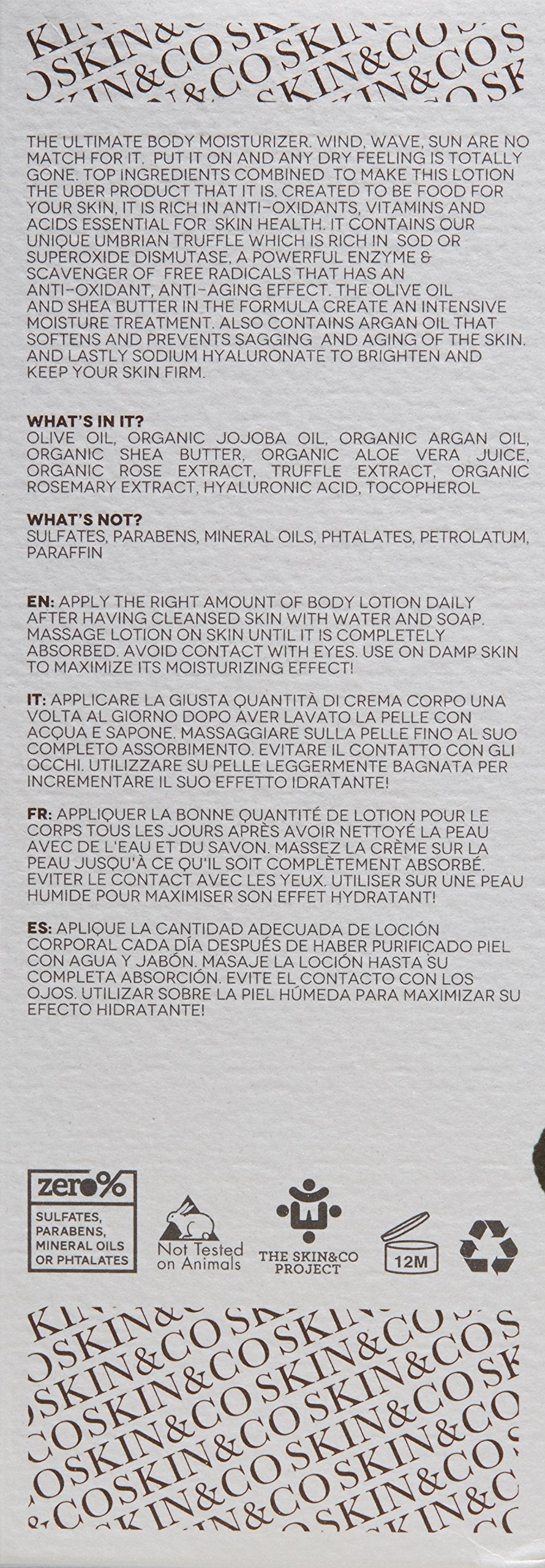 SKIN&CO Roma Umbrian Truffle Body Lotion, 7.7 Fl Oz