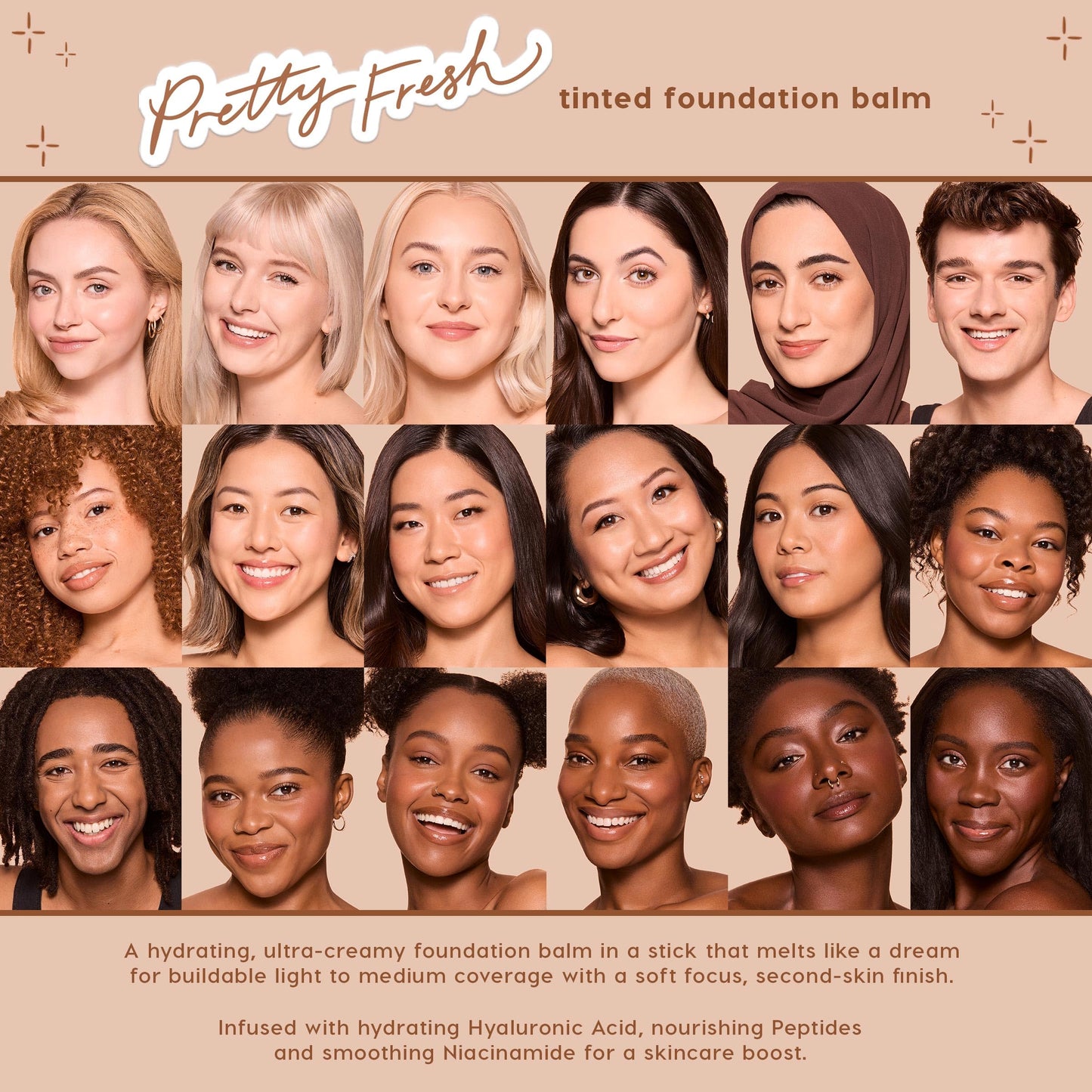 ColourPop Pretty Fresh Tinted Foundation Stick - Balm to Cream Foundation with Light to Medium Coverage - Infused with Hydrating Hyaluronic Acid, Peptides & Niacinamide - Light 6 (0.29 oz)