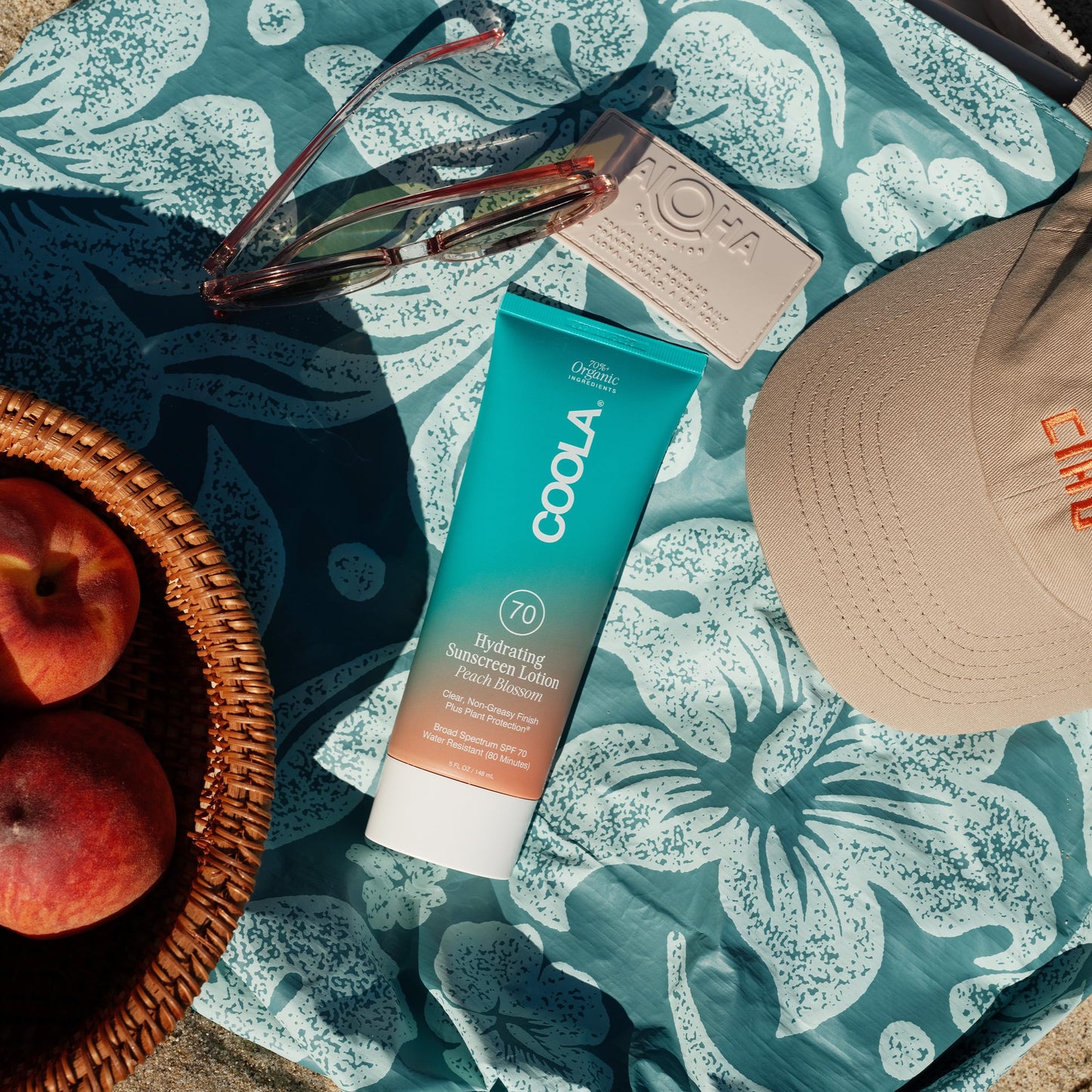 COOLA Organic Sunscreen SPF 70 Sunblock Body Lotion, Dermatologist Tested Skin Care for Daily Protection, Vegan and Gluten Free, Peach Blossom, 5 Fl Oz