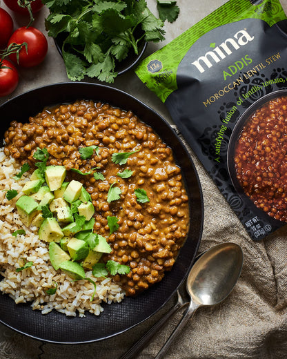 Mina Moroccan Lentils, Chickpeas, White Beans & Harira - Healthy Snacks Variety Pack of 8 (10 oz), Lentils Ready to Eat, Vegan Protein, Gluten-Free Instant Food, Microwave Meals, Non-GMO, Kosher