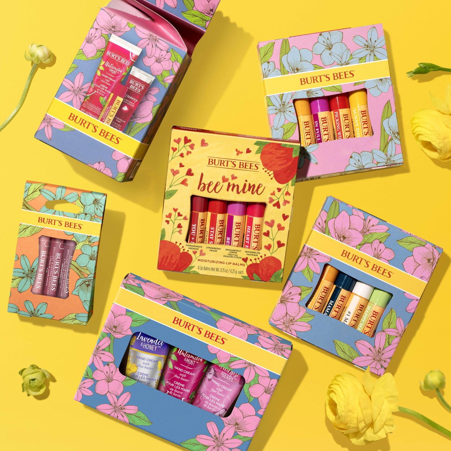 Burt's Bees Mothers Day Gifts for Mom, 3 Self Care Products, You're One in a Melon - Watermelon & Mint Hand Cream, Watermelon Lip Balm & Rush Squeezy Tinted Lip Balm (Packaging May Vary)