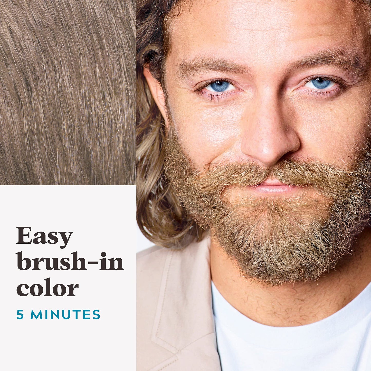Just For Men Mustache & Beard, Beard Dye for Men with Brush Included, With Keratin Biotin Aloe and Coconut Oil for Healthy Facial Hair - Blond, M-10/15, Pack of 3 (Packaging May Vary)