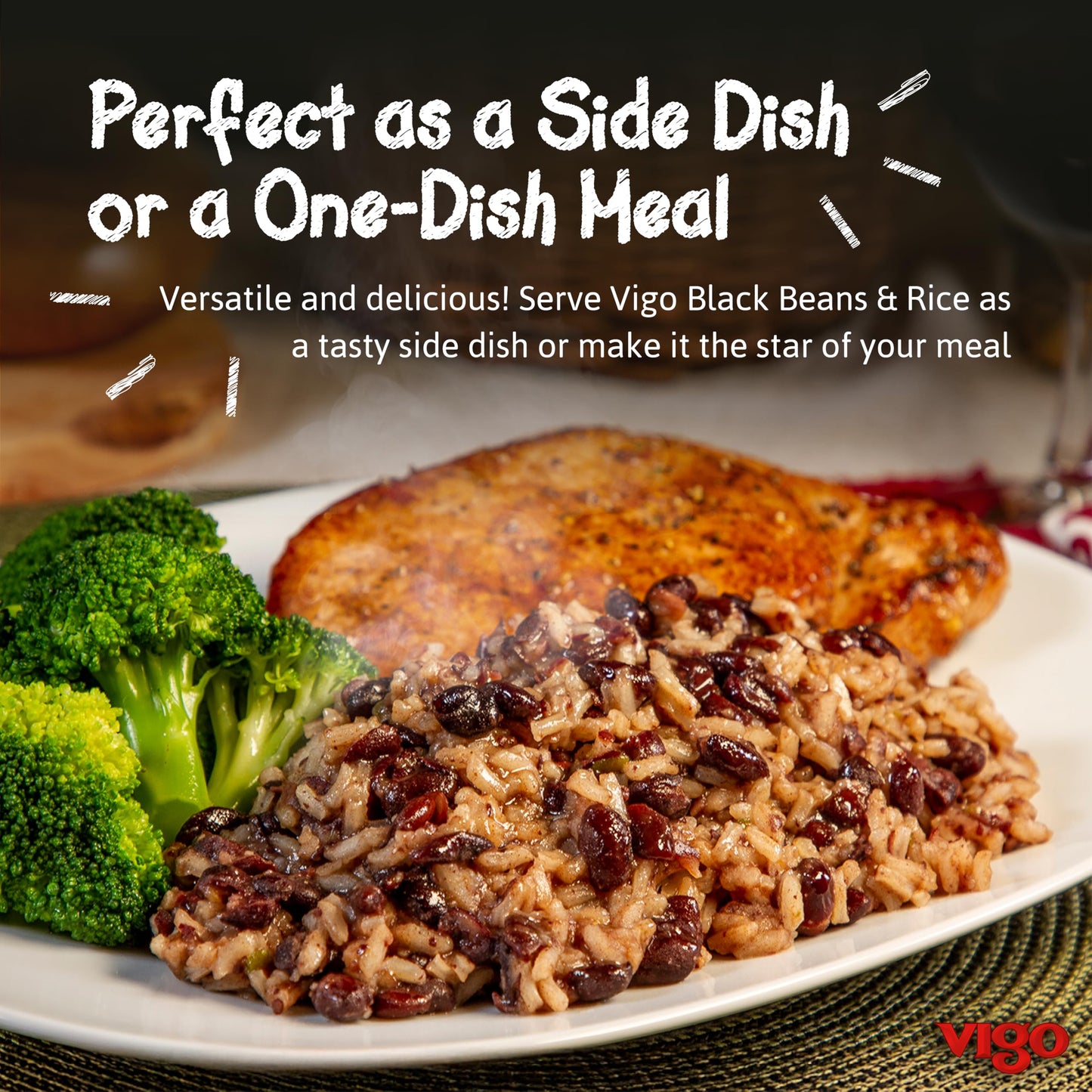 Vigo Authentic Black Beans & Rice, Low Fat, 8oz (Black Beans & Rice, Pack of 12)