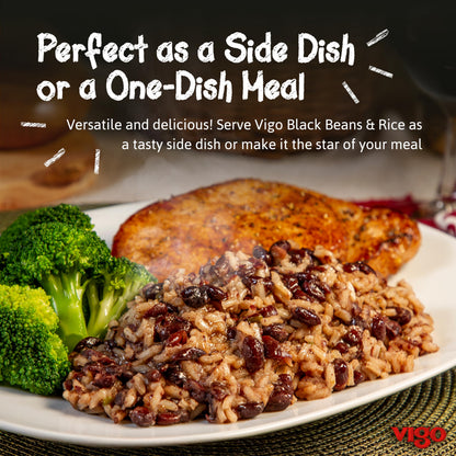 Vigo Authentic Black Beans & Rice, Low Fat, 8oz (Black Beans & Rice, Pack of 12)