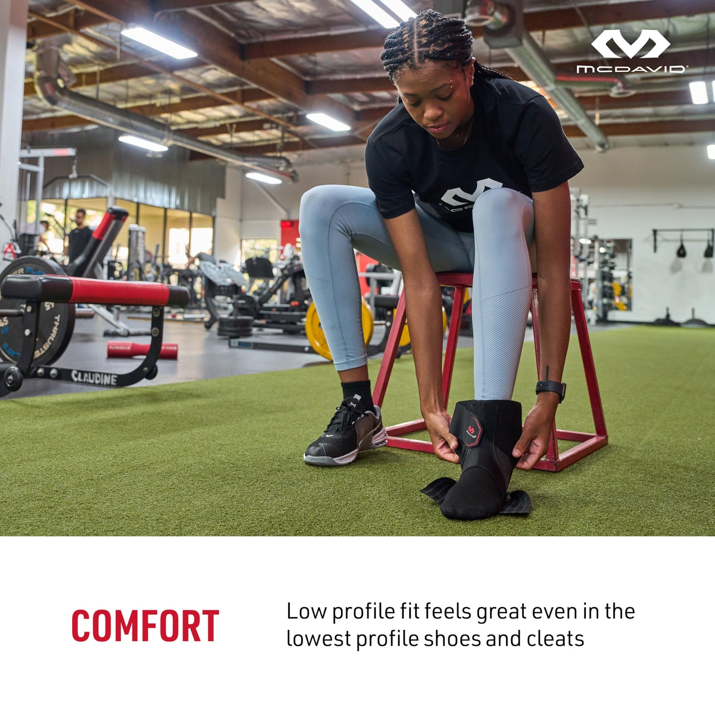 McDavid Ankle Brace, Low Profile Lace-Free Phantom Ankle Braces for Men Basketball and more. Lightweight Design, Advanced Strapping & Flex-Support