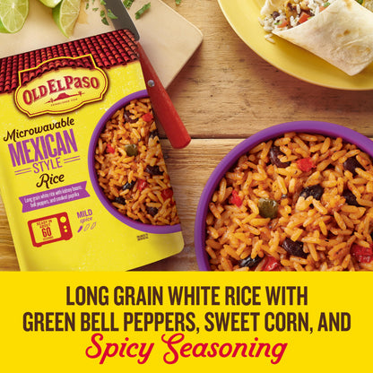 Old El Paso Rice, Mexican Style Rice, Microwavable Pouch, 8.8 oz