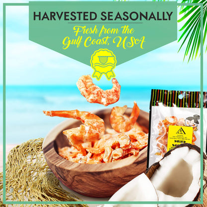 Asia Trans Dried Louisiana Large Shrimp - Hawaiian Favorite - Fresh-Caught & Dehydrated for Snacks, Asian Seafood Salad, Pad Thai, or Soup