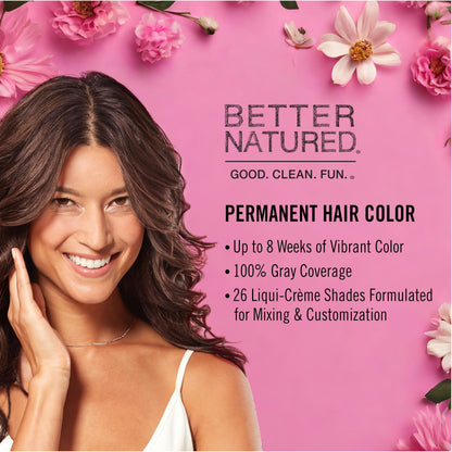 Better Natured Permanent 5G Light Golden Brown Hair Color Dye - Naturally-derived, Vegan & 100% Gray Coverage that Lasts up to 8 Weeks