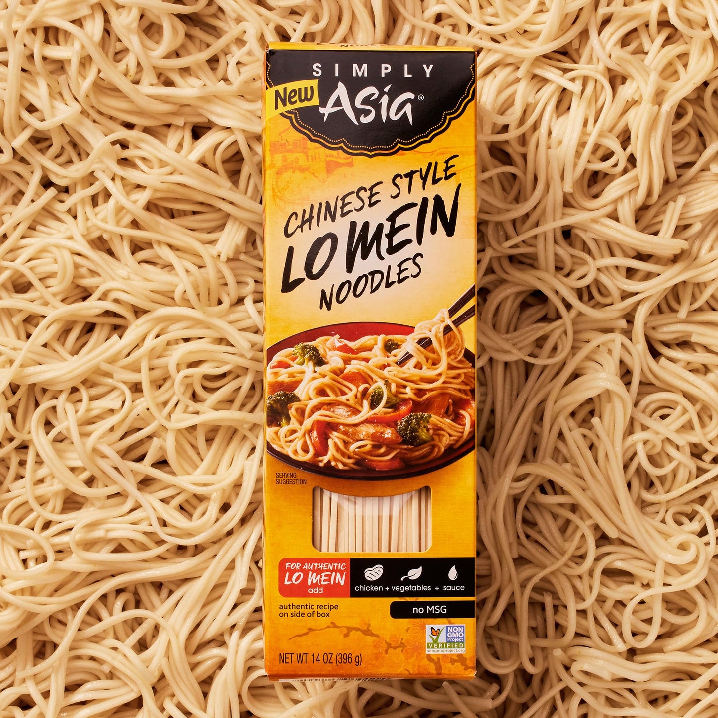 Simply Asia Lo Mein Noodles, Chinese Style, No MSG, For Cold Noodle Soups, Vegetable Lo Mei, Chicken Lo Mein & Stir-Fries, 14 oz