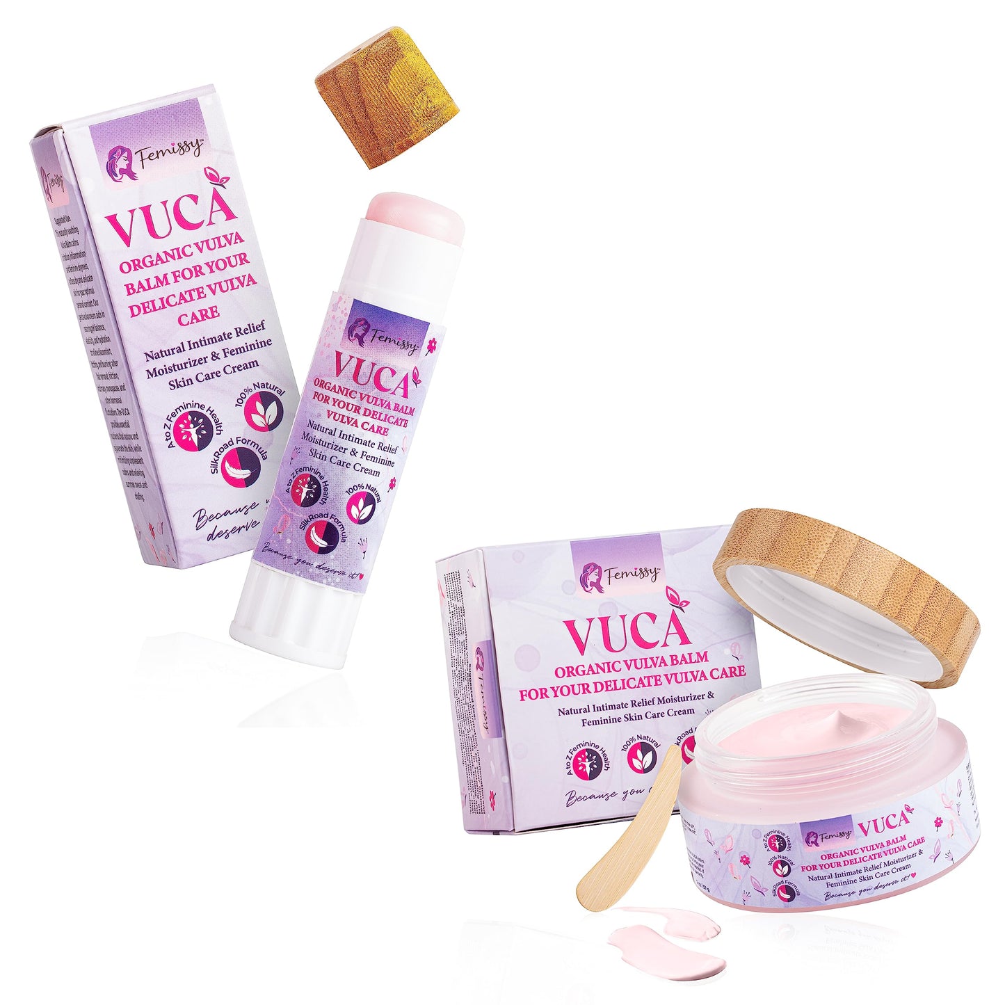 Vulva Balm (Rose & Mint, 2oz + 0.5oz) – All-in-One Organic Vaginal Moisturizer Cream with 11 Botanicals – Natural, Travel-size Vaginal Itch Cream – Hydrates & Soothes Redness, Dryness & Irritation