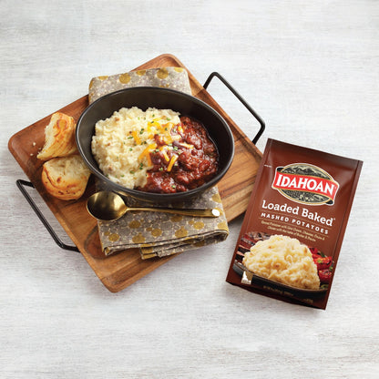 Idahoan Loaded Baked Mashed Potatoes, Naturally Gluten-Free, 100% Real Idaho Potatoes, 4 servings per bag, 4 ounce (Pack of 12)