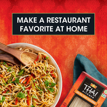 Thai Kitchen Stir Fry Rice Noodles, Gluten Free, Non GMO, Two Ingredients, Quick Cook, For Pad Thai and Other Stir-Fry Dishes, 14 oz