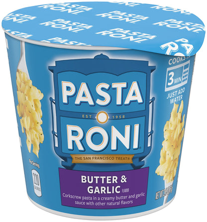 Pasta Roni Cups Mix, Butter & Garlic Pasta, 2.15 Oz (Pack of 12)