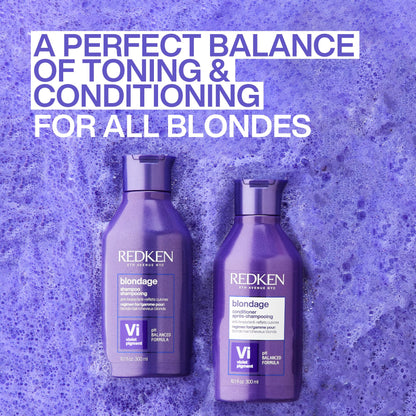 Redken Blondage Color Depositing Purple Conditioner For Blonde Hair - Tones & Moisturizes Brassy Hair