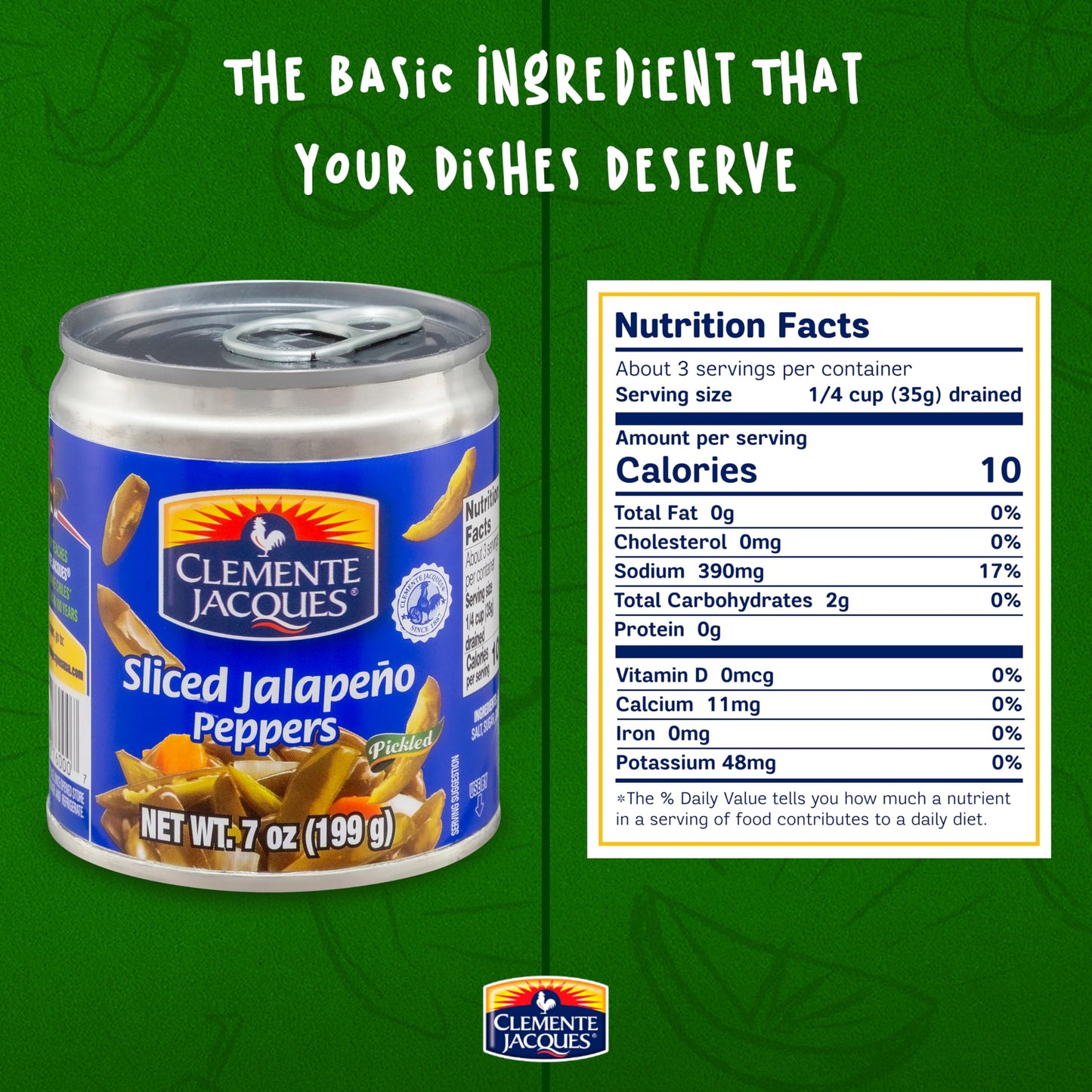 Clemente Jacques Sliced Jalapeño Peppers, 7 oz (Pack of 24)